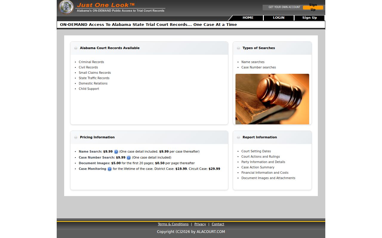 Lawrence County court records Alacourt ACCESS portal